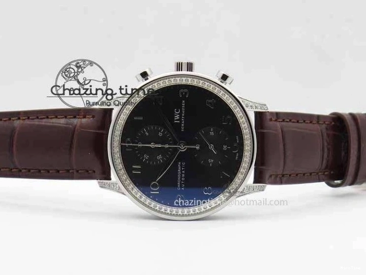 MIROTIME 0319 Unique Portuguese IW3714 Diam ZF V2 1:1 Best Edition Gray Dial On Brown Leather Strap A79350 (Slim Movement) 7250